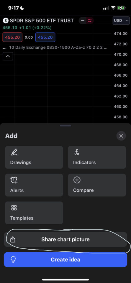 tradingview app share chart