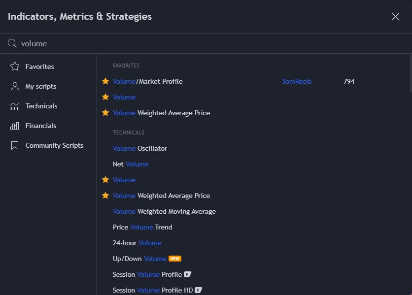 tradingview how to add volume