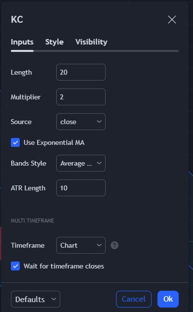 tradingview keltner channel settings