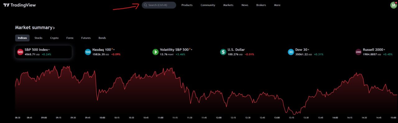 tradingview tutorial search