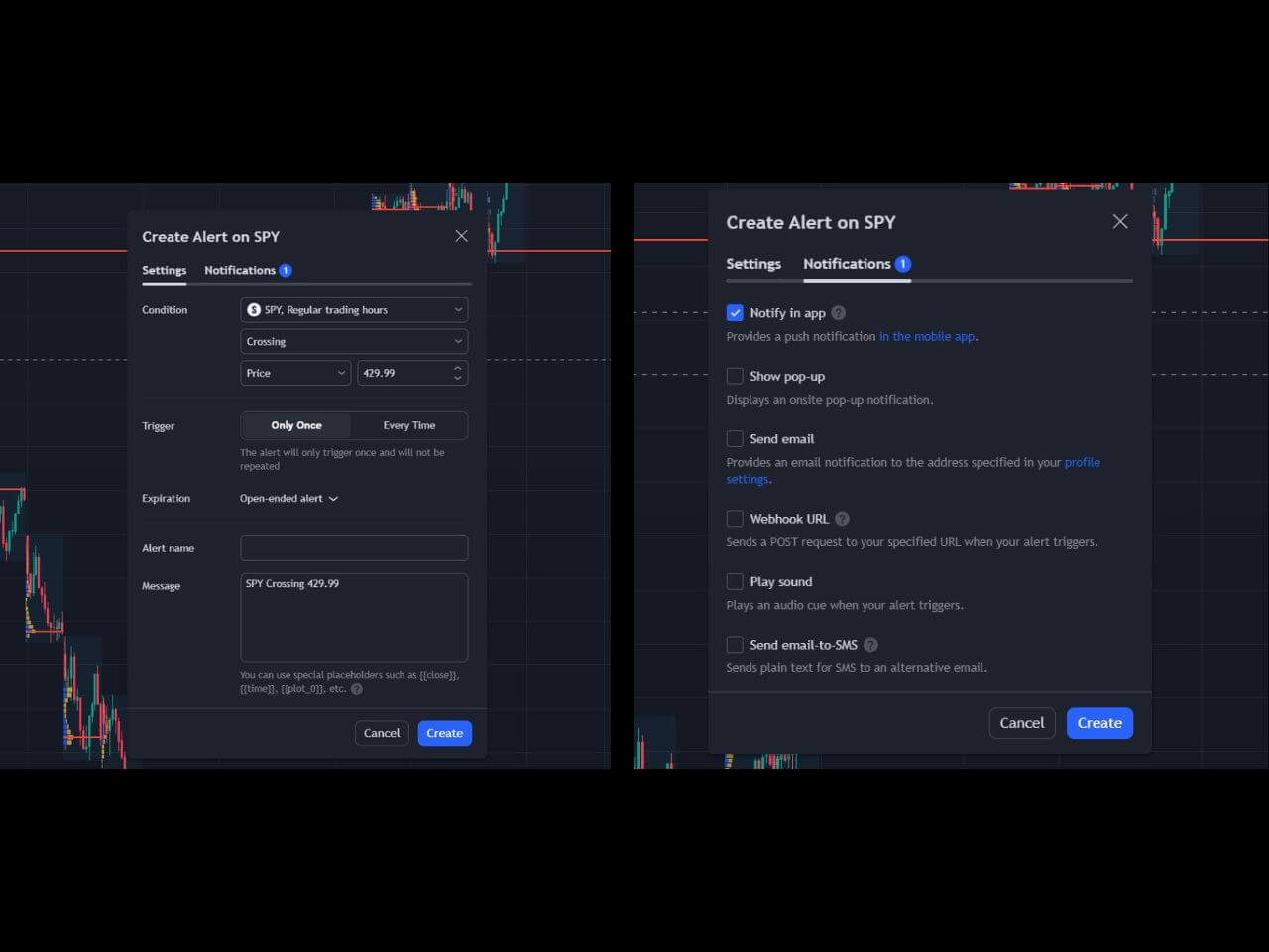 tradingview alert settings