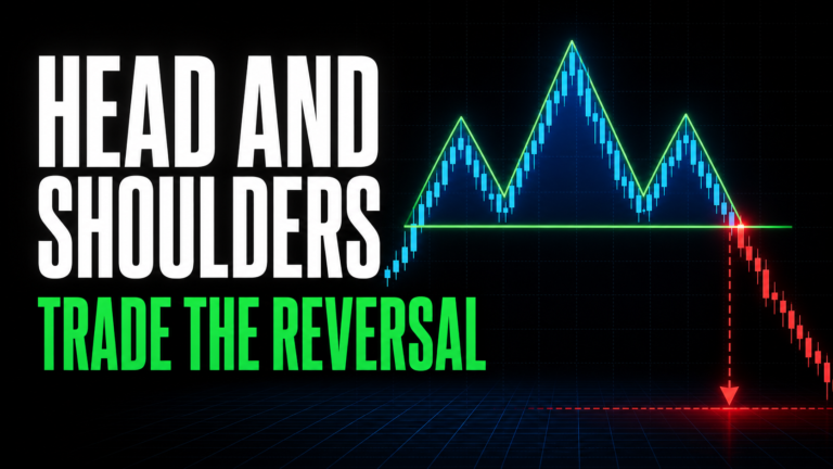 Head and shoulders pattern thumbnail showing three peaks and a bearish neckline breakdown